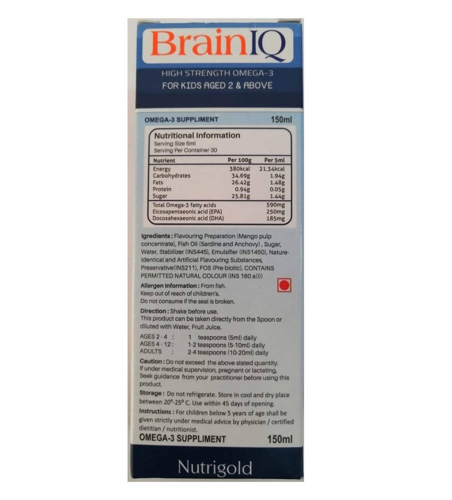 Nutrigold BrainIQ High Strength Omega-3 Drops