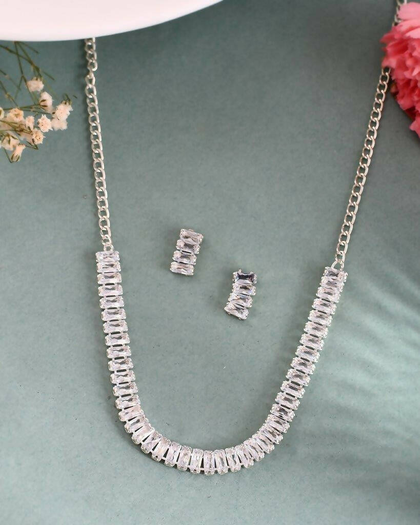 VOJ Women Silver Color stainless steel Jewellery Set - Distacart