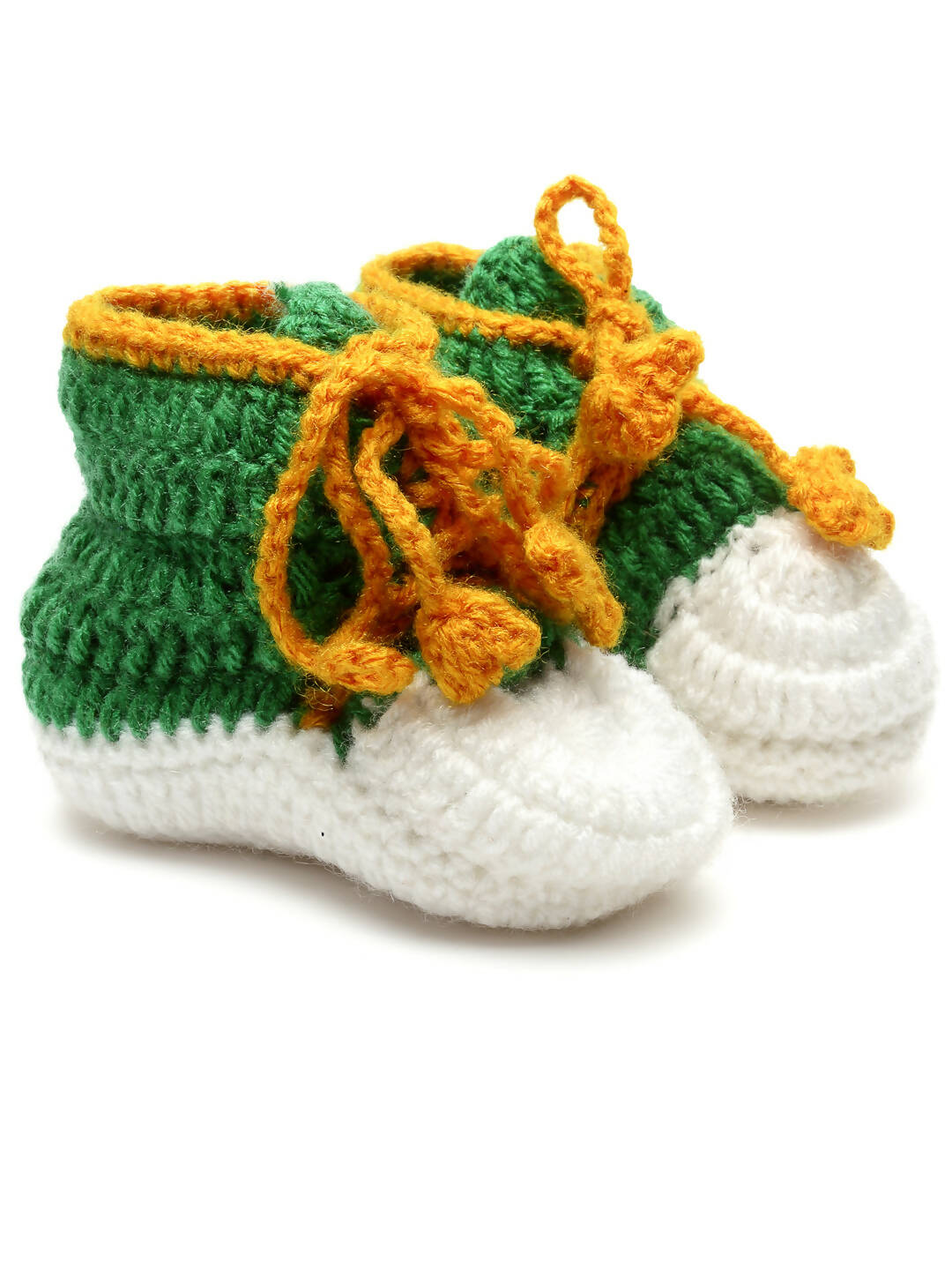 Chutput Kids Woollen Hand Knitted Cassual Detailed Booties - Green - Distacart
