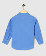 Thumbnail for Manet Boys Mandarin Collar Full Sleeves Melange Shirt - Light Blue - Distacart