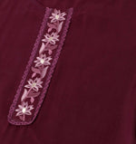 Thumbnail for Purple Chinon Silk Embroidered Straight Kurta with Trouser & Dupatta - Salimar - Distacart