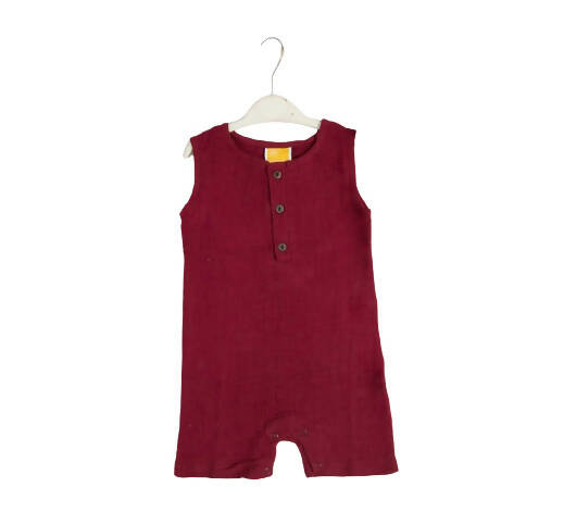 Sunshine Baby Cute Organic Muslin Cotton Sleeveless Knee Length Rompers - Maroon - Distacart