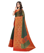 Thumbnail for Vamika Green Chiffon Brasso Bollywood Style Woven Saree (DIMPLE GREEN) - Distacart