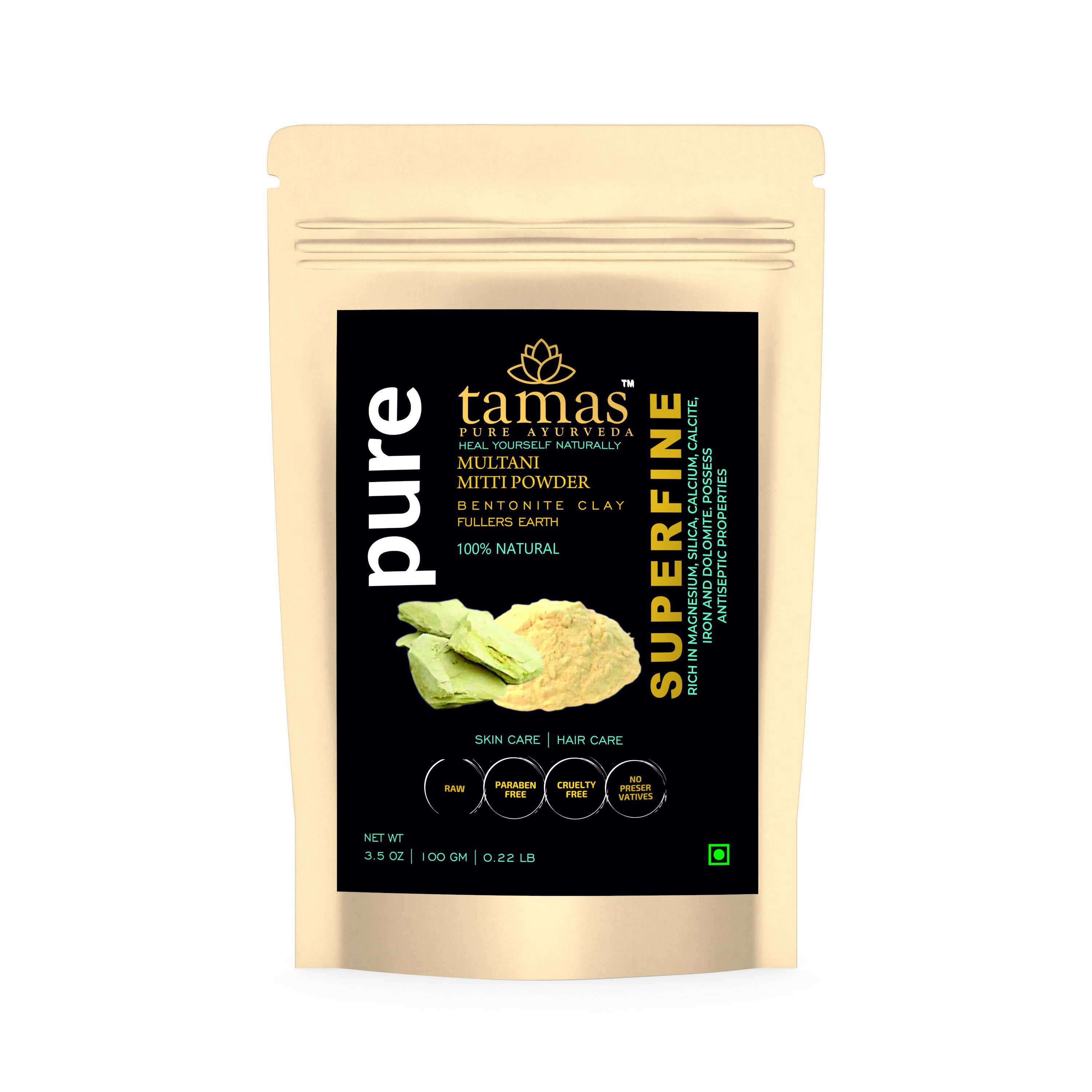 Tamas Pure Ayurveda Superfine Multani Mitti Powder - Distacart