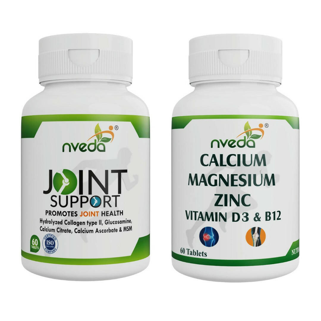 Nveda Joint Support Tablets and Calcium, Magnesium, Zinc, Vit D & B12 Tablets Combo - Distacart