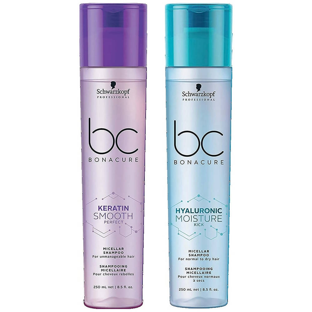 Schwarzkopf Professional BC Bonacure Keratin Smooth Perfect & Hyluronic Moisture Micellar Shampoo Combo - Distacart