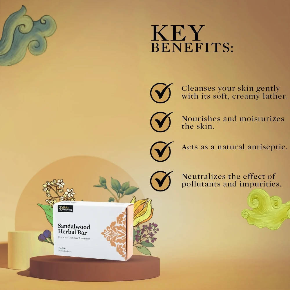 Bipha Ayurveda Sandalwood Herbal Bar - Distacart