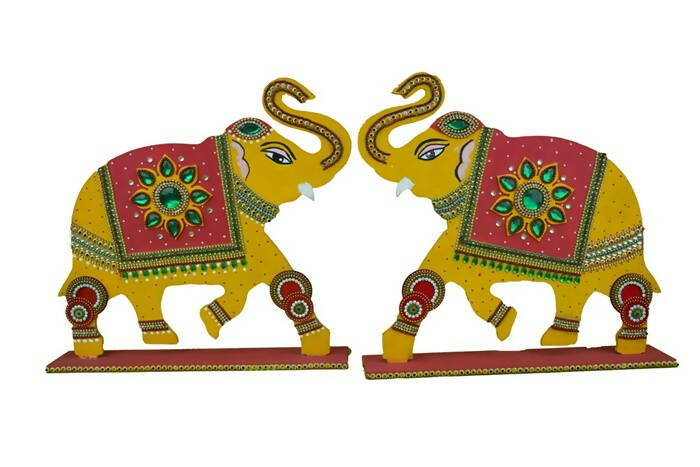 Kundan HandiKrafts Mdf Elephant Back Drop Pair - Distacart