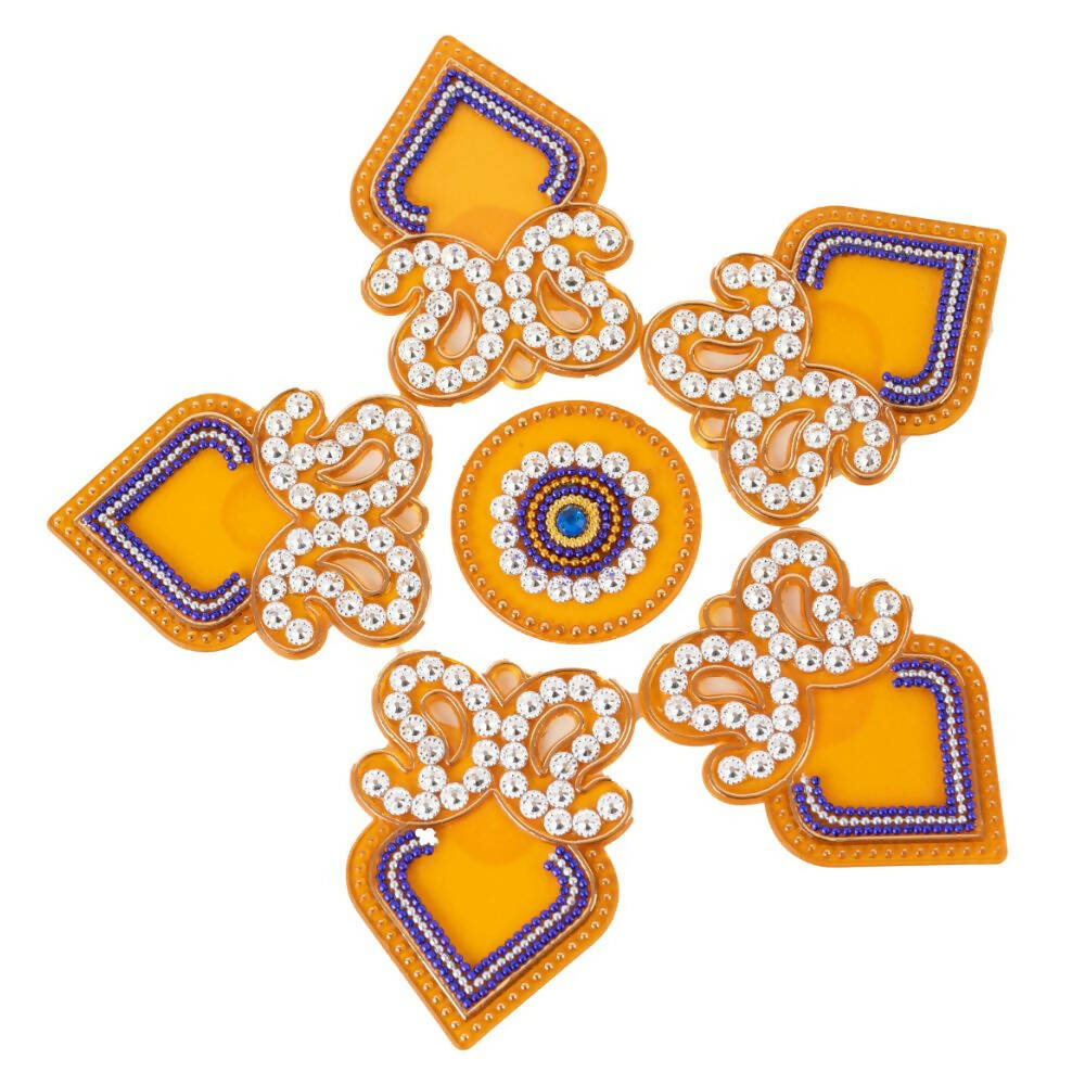 Kundan HandiKrafts Designer Double Kairi Rangoli Yellow (Baby) - Distacart