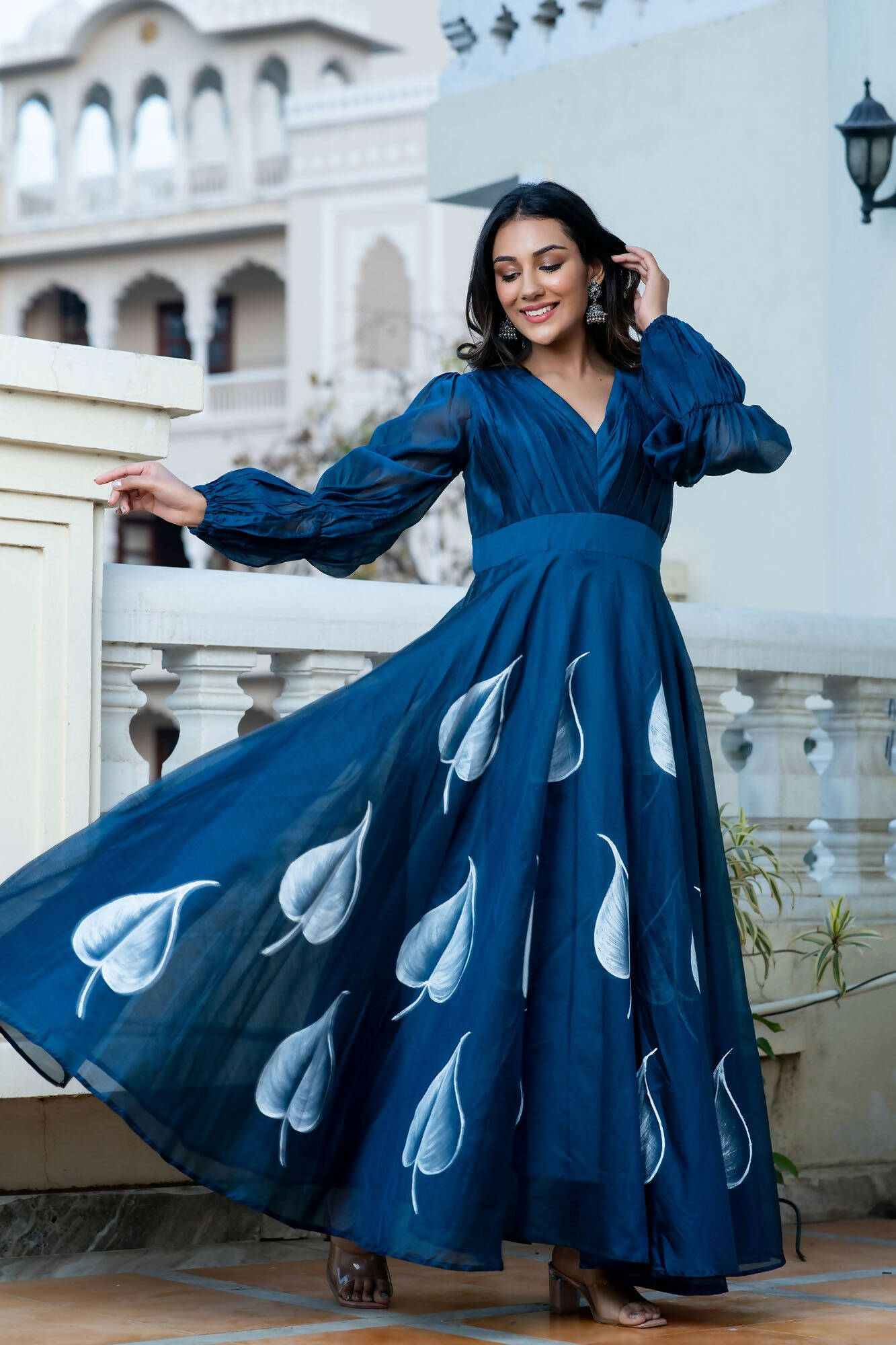 Buy AND Blue Maxi Gown for Women Online @ Tata CLiQ