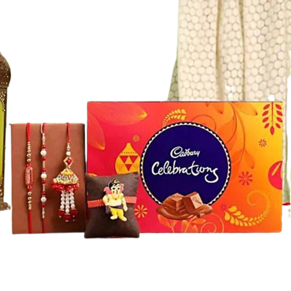 Family Rakhi Set With Chocolate Celebrations