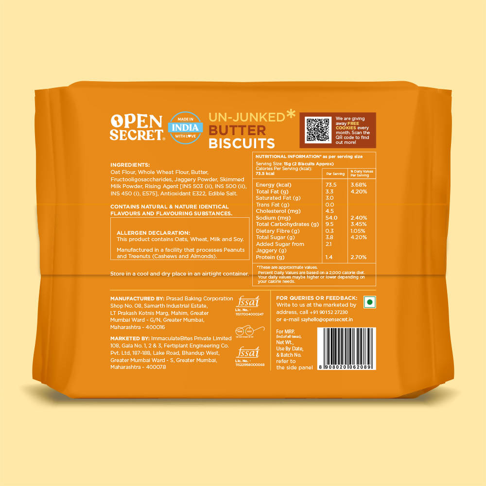 Open Secret Un-Junked Butter Biscuits - Distacart