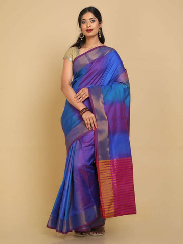 Kalamandir Ikkat Print Multi Uppada Saree With Pink Blouse