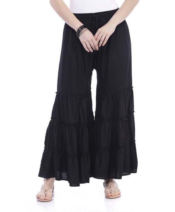 Mominos Fashion Reyon Cotton Black Palazzo - Distacart