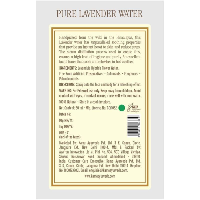 Kama Ayurveda Pure Lavender Water 50 ml Ingredietns