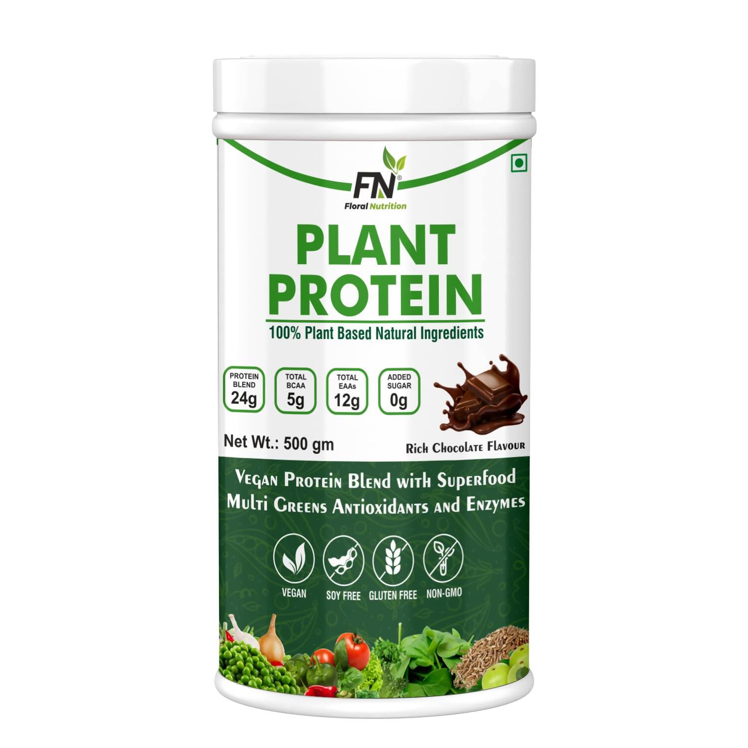 Floral Nutrition Plant Protein Powder (Rich Chocolate Flavor) - Distacart
