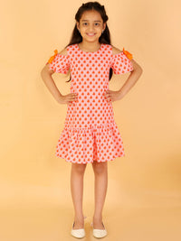 Thumbnail for Lil Drama Girls Printed Dress - Orange - Distacart