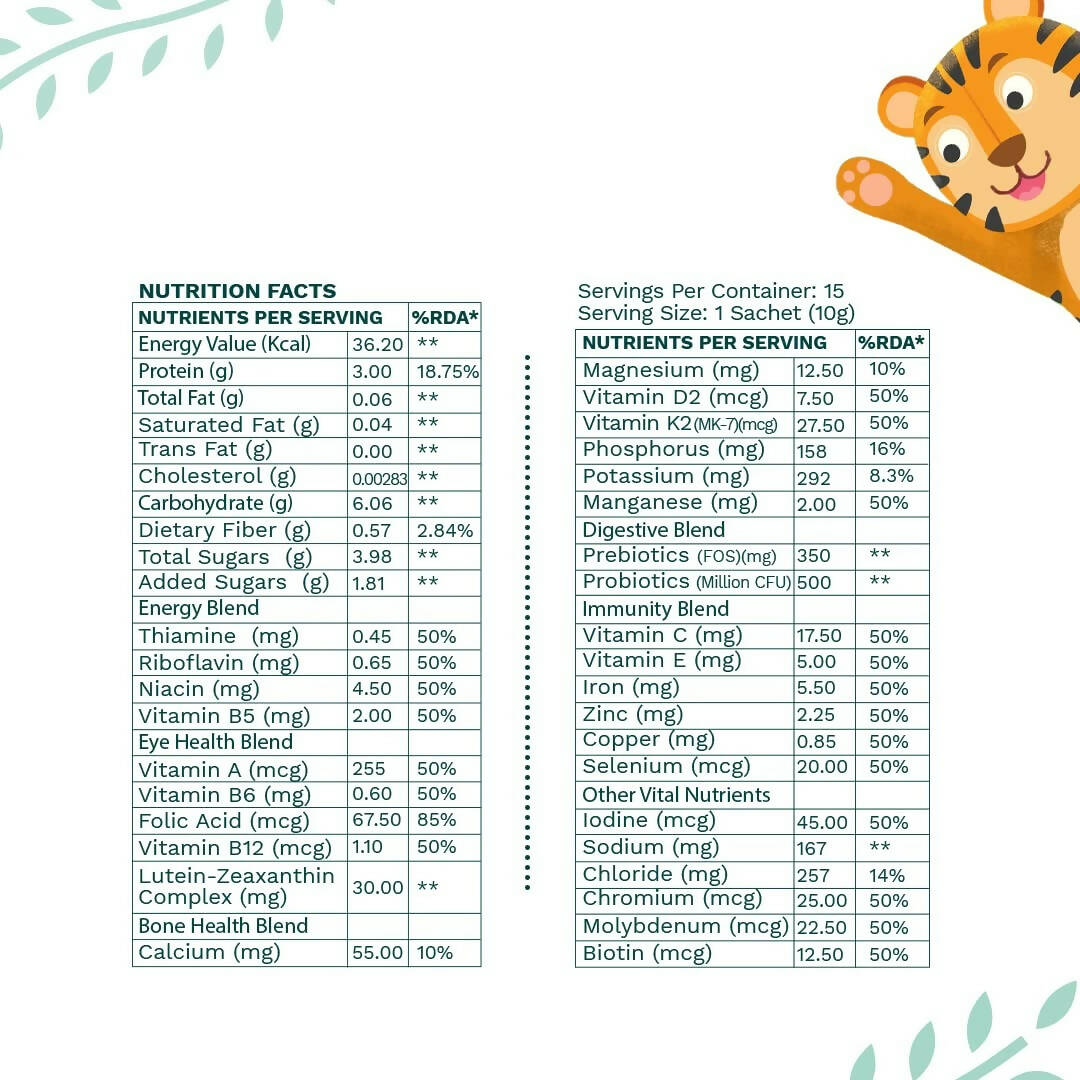 OZiva Kids Superfood Growth Protein Drink Mix - Distacart