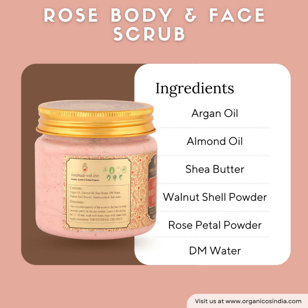 Organicos Rose Face & Body Scrub - Distacart