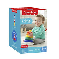 Thumbnail for Fisher Price Rock-A-Stack - Classic Stacking Toy With 5 Colorful Rings - Distacart