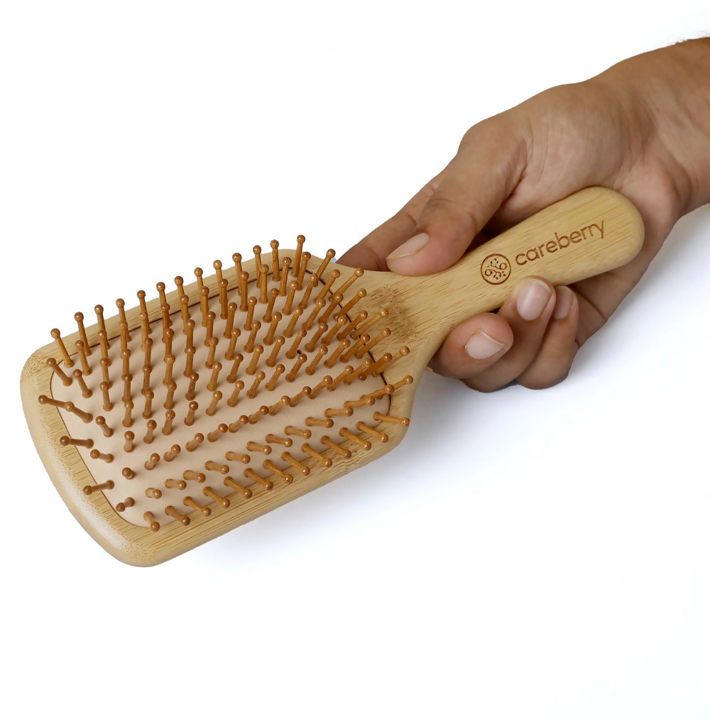 Careberry Bamboo Brilliance Paddle Hairbrush - Distacart