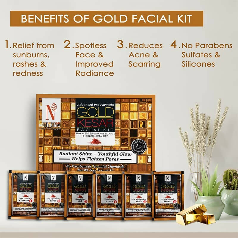 NutriGlow NATURAL'S Advanced Pro Formula Gold Kesar Facial Kit - Distacart