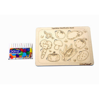 Kraftsman Vegetable Identification Puzzle Board with Color Kit Included - Distacart