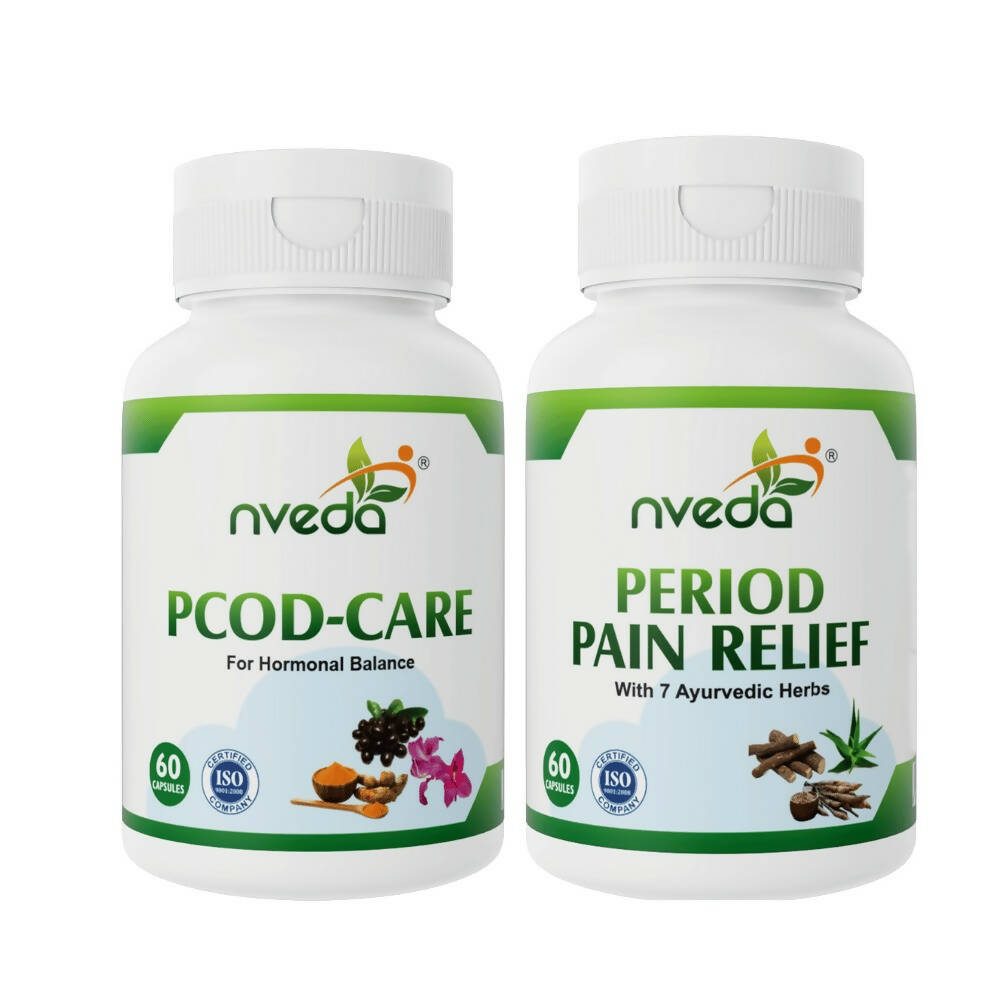 Nveda PCOD Care Capsules and Period Pain Relief Capsules Combo - Distacart