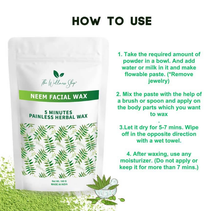 The Wellness Shop Neem Facial Wax Powder - Distacart