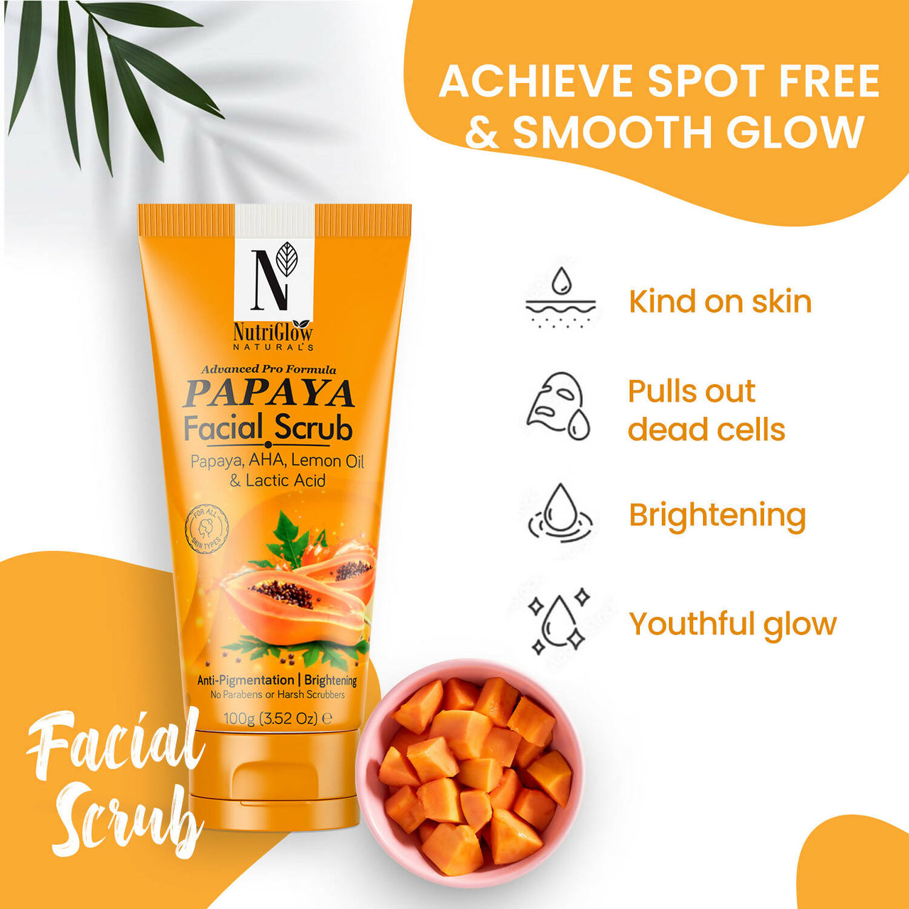 NutriGlow NATURAL'S Papaya Facial Scrub - Distacart