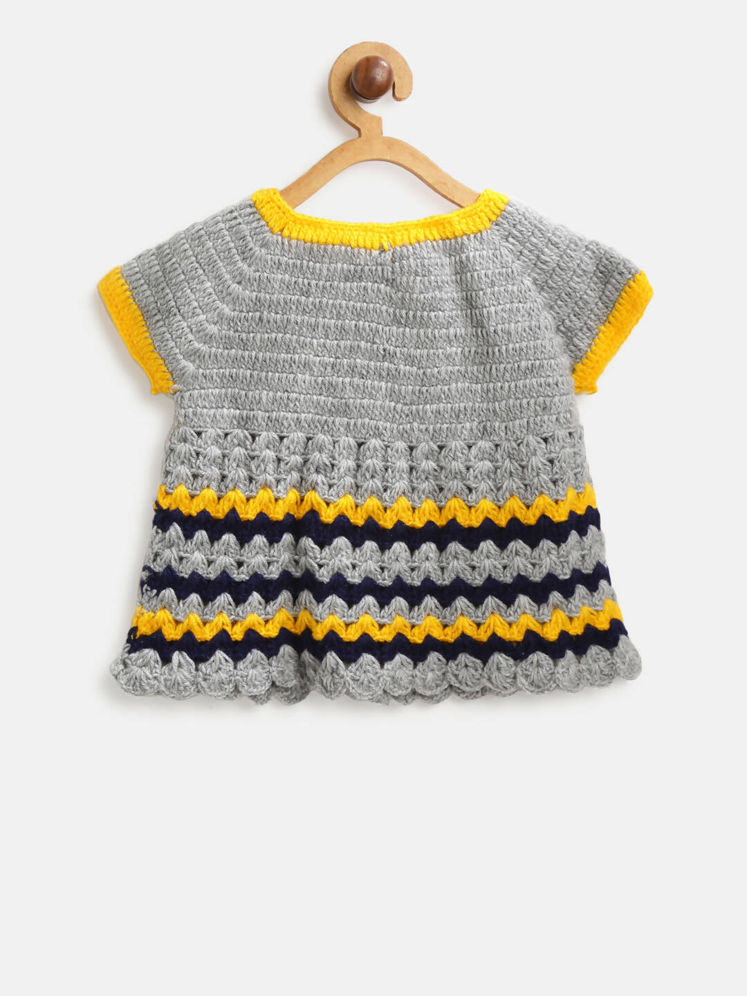 ChutPut Hand knitted Crochet Bumblebee Wool Dress - Grey - Distacart