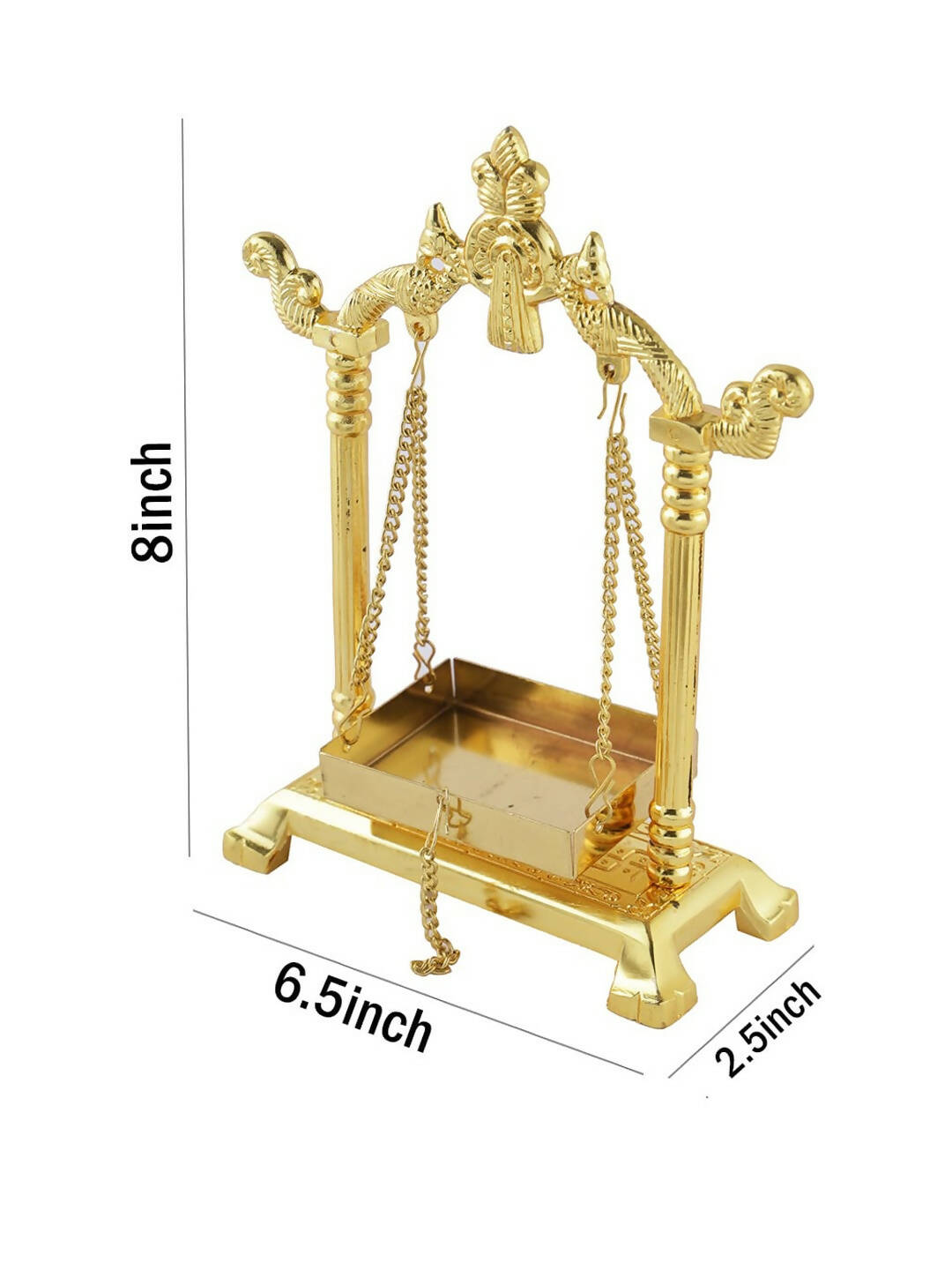 CraftVatika Gold-Toned Aluminium Laddu Gopal Lord Jhula Mandir - Distacart