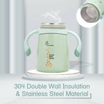 Thumbnail for R for Rabbit Steebo Giffy Stainless Steel 2 in 1 Baby Spout Sipper Cup-Green(300ml) - Distacart