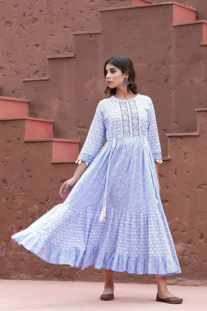 Yufta Blue Printed Dress