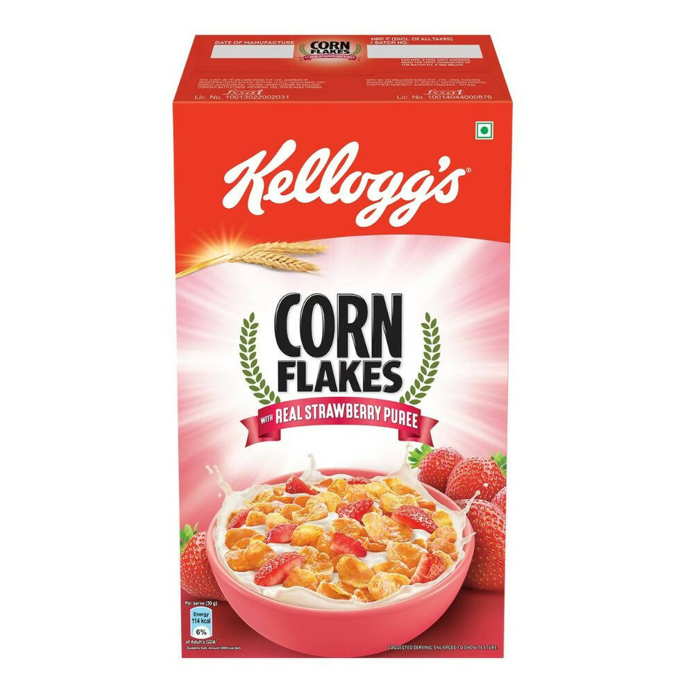 Kellogg's Corn Flakes With Real Strawberry Puree - Distacart
