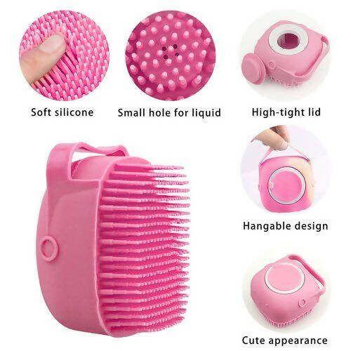 Favon Silicon Soft Cleaning Body Bath Brush with Shampoo Dispenser Scrubber for Cleansing and Dead Skin Removal - Distacart