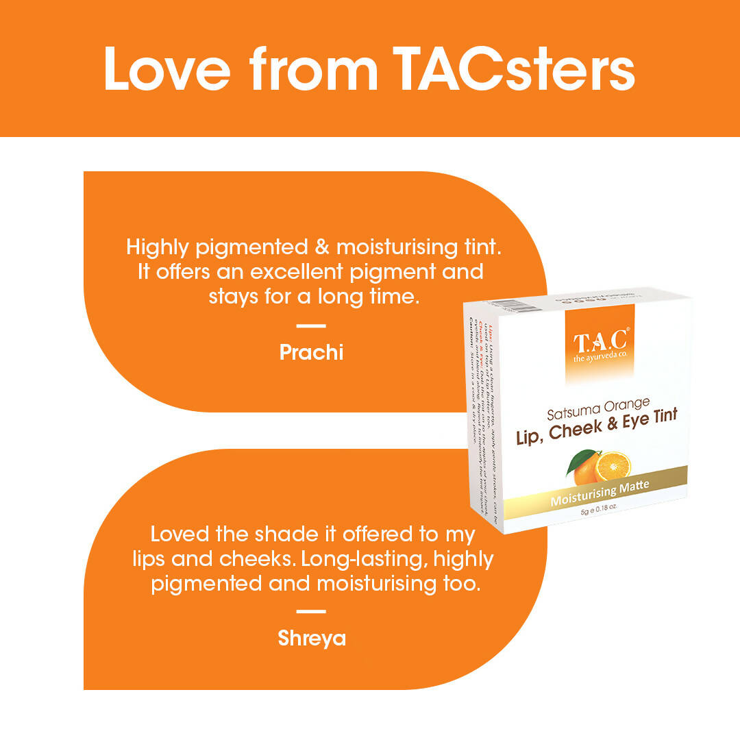 TAC - The Ayurveda Co. Satsuma Orange Lip, Cheek & Eye Tint - Distacart