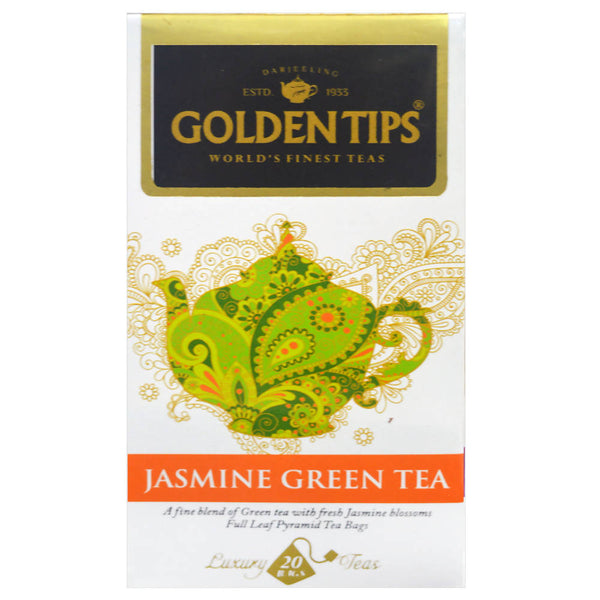 Golden Tips Jasmine Green Tea Pyramid Tea Bags - Distacart
