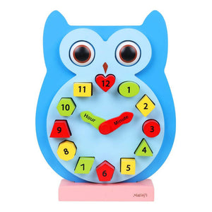 Matoyi Wooden Colorful Owl Clock With Magnetic Blocks - Distacart