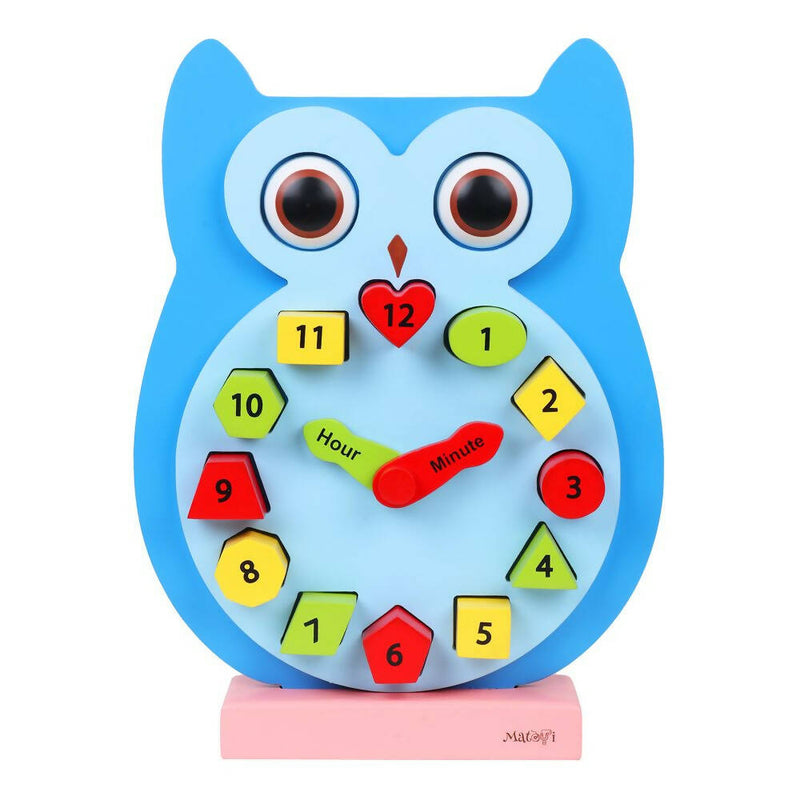Matoyi Wooden Colorful Owl Clock With Magnetic Blocks - Distacart