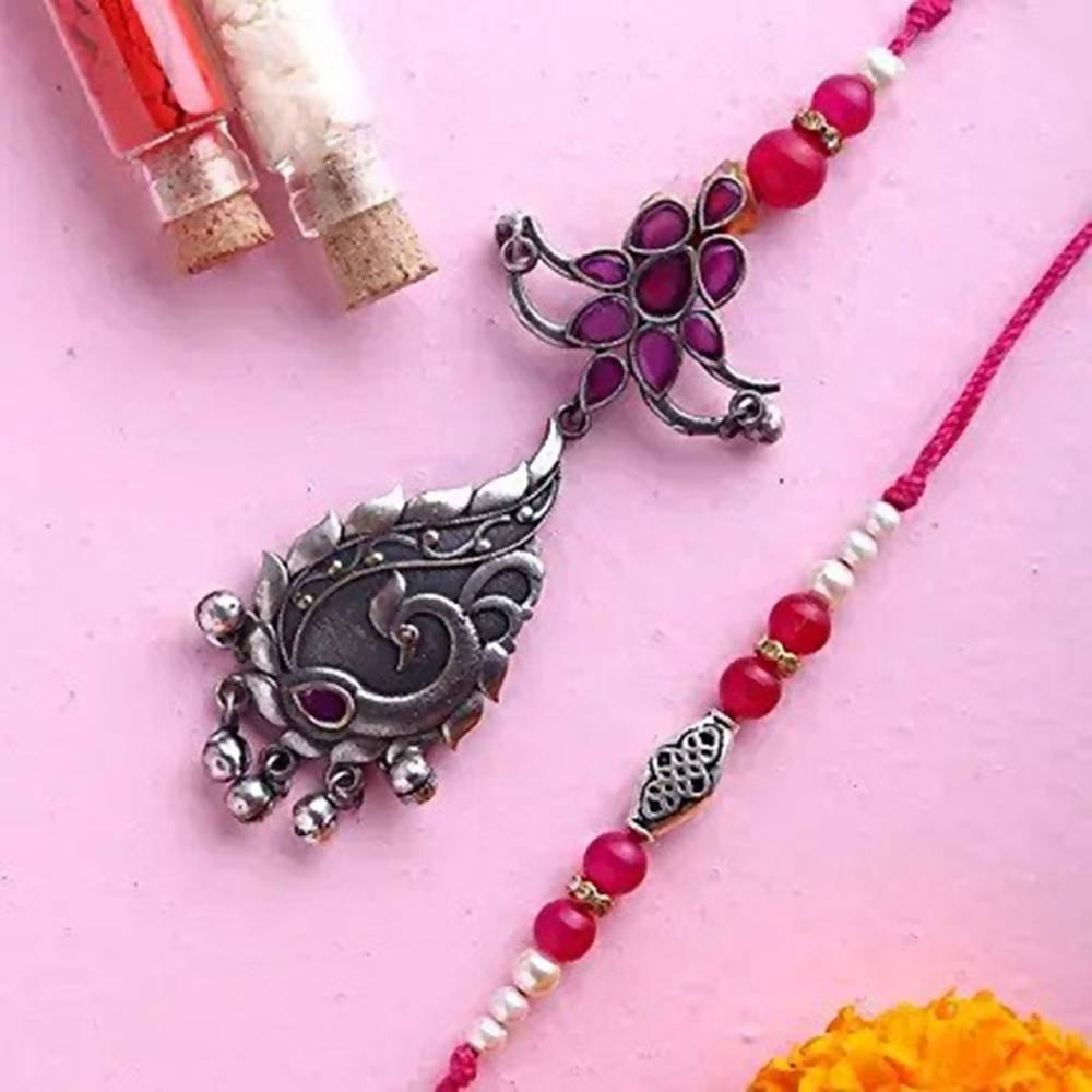 Motif Jhumki Lumba Stylish Rakhi Set