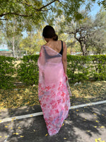 Thumbnail for Vamsee Pink Organza Saree - Distacart