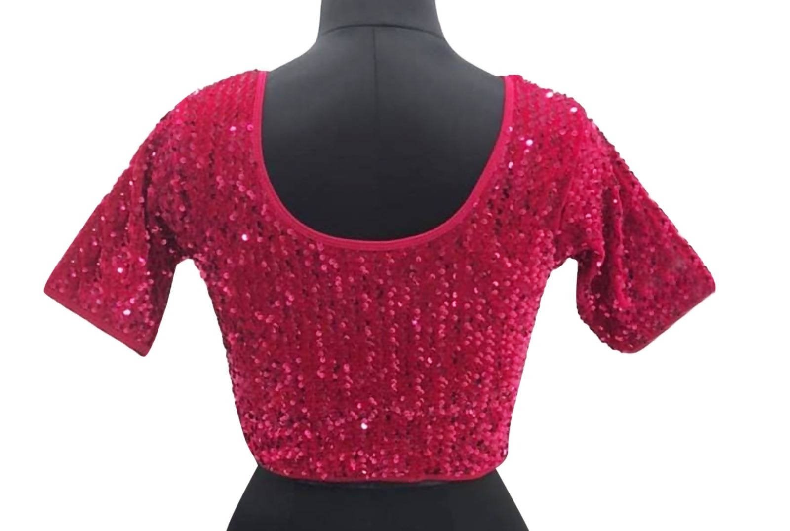 Vamika Rani Velvet Sequence Blouse - Distacart