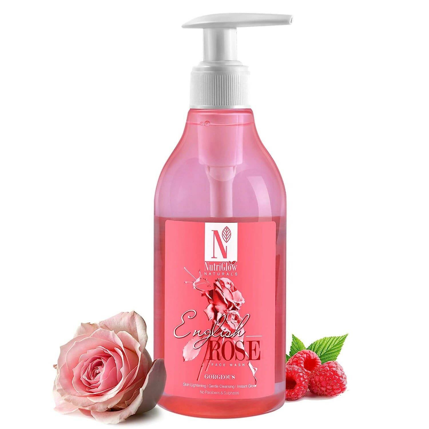 NutriGlow NATURAL'S English Rose Face Wash /With Natural Source Ingredients/Clean The Skin/ Glow / Cleansing - Distacart