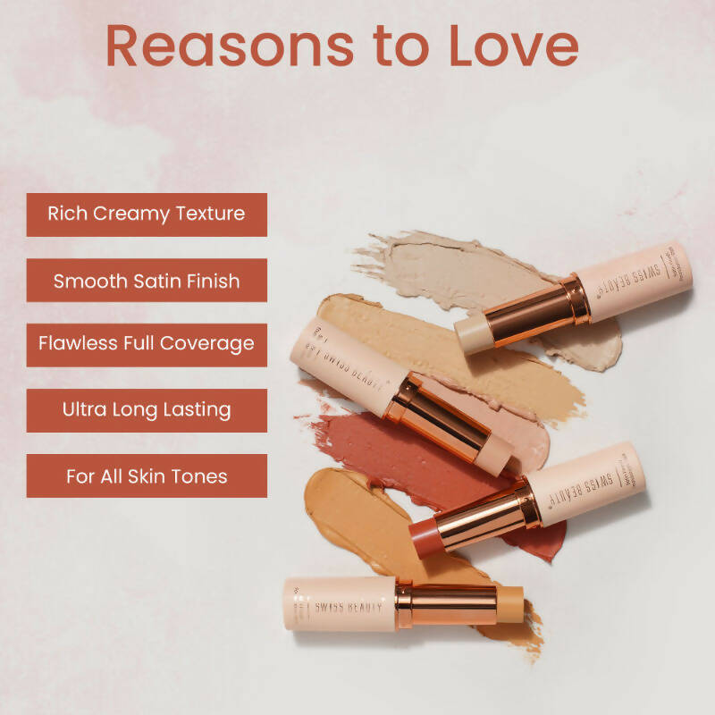 Swiss Beauty Satin Finish Foundation Stick - 01 Cream Vanilla - Distacart