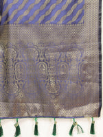 Thumbnail for Lorenvalley Fashion Purple Soft Silk Woven Design with Zari Weaving Leheriya Design Saree - Distacart