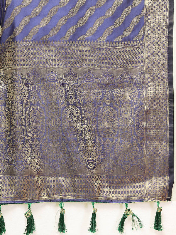 Lorenvalley Fashion Purple Soft Silk Woven Design with Zari Weaving Leheriya Design Saree - Distacart