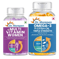 Thumbnail for Dr. Morepen Multivitamin Women Tablets and Omega 3 Deep Sea Fish Oil Softgels Combo - Distacart