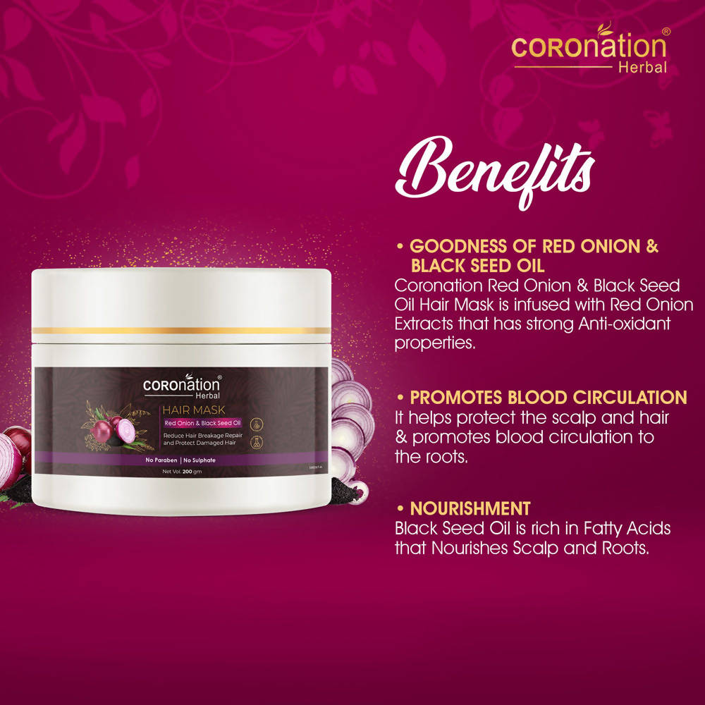 Coronation Herbal Red Onion & Black Seed Oil Hair Mask - Distacart