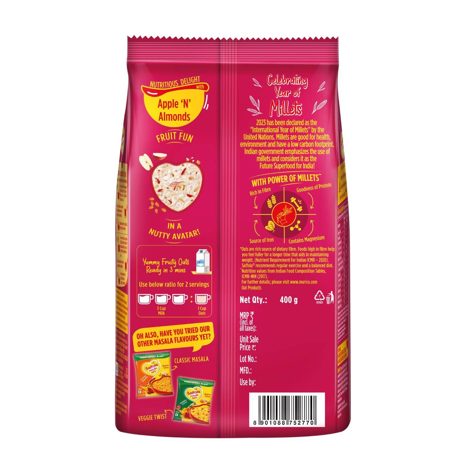 Saffola Oats with Apple 'n' Almonds - Distacart